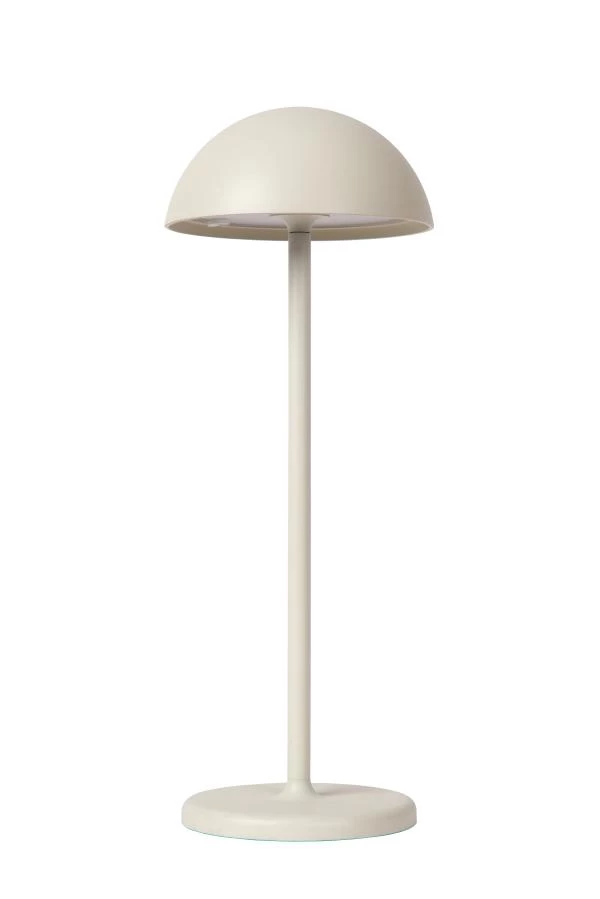 Lucide JOY - Lampe de table Rechargeable Intérieur/Extérieur - Batterie/Piles - Ø 12 cm - LED Dim. - 1x1,5W 3000K - IP54 - Blanc - éteint